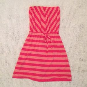 Strapless Pink Stripped Dress